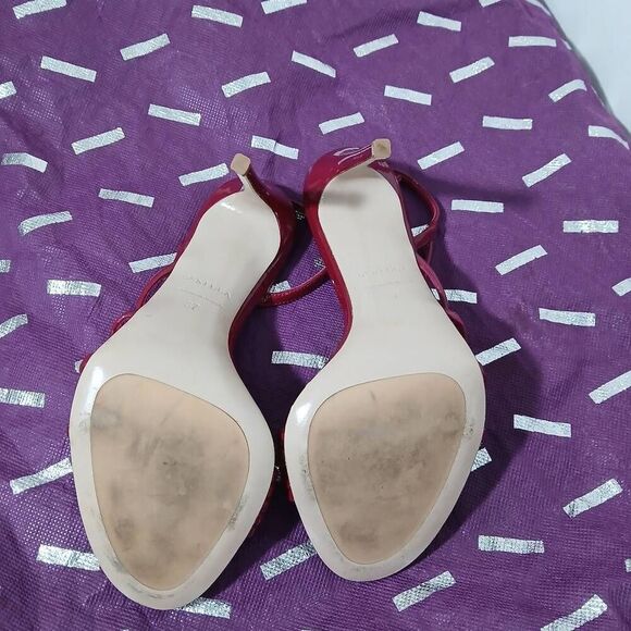 Le silla womens size 38 us 6.5 maroon slingback pump stiletto sandals Italian - Picture 7 of 8